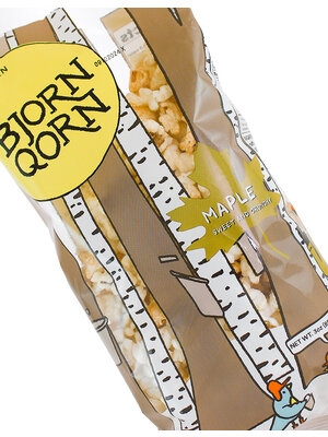 Bjorn Qorn/Tree Juice Maple Syrup "Maple" Sweet & Crunchy Sun-Popped Corn 3oz Bag