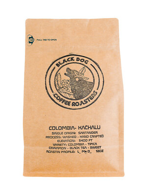 Black Dog Coffee Roasters "Columbia Kachalu" Whole Bean Coffee 12oz Bag, Signal Hill, California