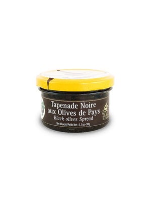 Delices du Luberon Tapenade Noire aux Olives de Pays Black Olives Spread 3.1oz Jar, France