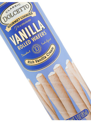 Dolcetto Vanilla Rolled Wafers 3oz Tin Can