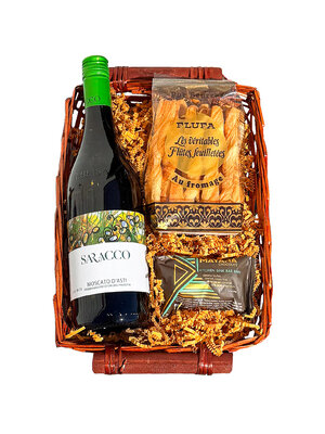 "Drinking Grapes" Saracco Moscato d'Asti Single Bottle Gift Basket
