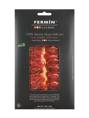 Fermin Iberico Acorn-Fed Dry-Cured Loin Sliced "Lomo de Bellota" 2oz Package, Spain