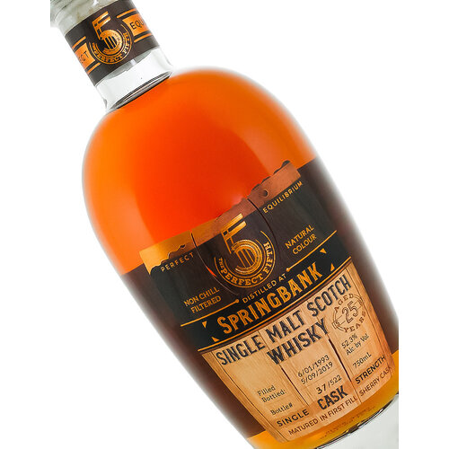 The Perfect Fifth "Springbank 25 year old" Single Malt Scotch Whisky barreled 6/01/1993 The Perfect Fifth "Springbank 25 year old" Single Malt Scotch Whisky barreled 6/01/1993
