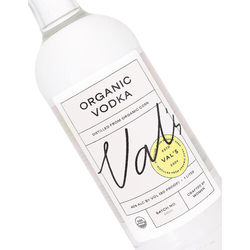 Anytime Spirits "Val's" Organic Vodka Distilled From Organic Corn 1 Liter, Maryland Anytime Spirits "Val's" Organic Vodka Distilled From Organic Corn 1 Liter, Maryland