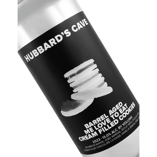 Hubbard's Cave "Me Love To Eat Cream Filled Cookies" Bourbon Barrel Aged Imperial Stout 16oz can - Niles, IL Hubbard's Cave "Me Love To Eat Cream Filled Cookies" Bourbon Barrel Aged Imperial Stout 16oz can - Niles, IL