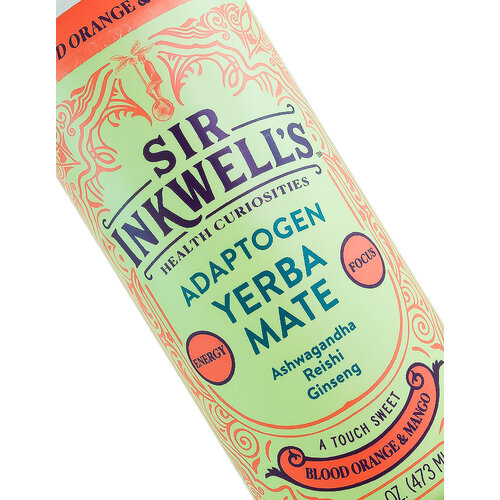 Sir Inkwell's Yerba Mate "Blood Orange & Mango" Adaptogen 16oz Can, Manhattan Beach, California Sir Inkwell's Yerba Mate "Blood Orange & Mango" Adaptogen 16oz Can, Manhattan Beach, California