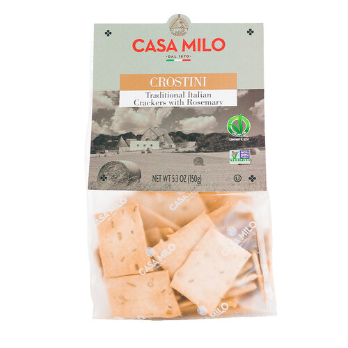 Casa Milo Crostini Traditional Italian Crackers Rosemary 5.3oz Bag, Italy Casa Milo Crostini Traditional Italian Crackers Rosemary 5.3oz Bag, Italy