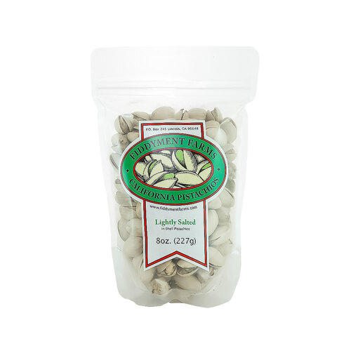 Fiddyment Farms "Lightly Salted" In-Shell Pistachios 8oz Bag, Lincoln, California Fiddyment Farms "Lightly Salted" In-Shell Pistachios 8oz Bag, Lincoln, California