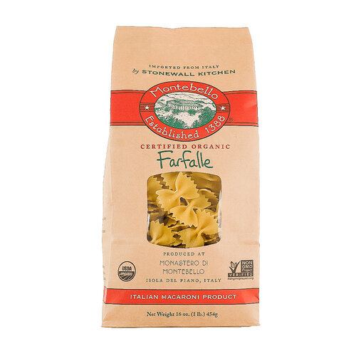 Montebello Certified Organic Farafalle 16oz Bag, Italy Montebello Certified Organic Farafalle 16oz Bag, Italy