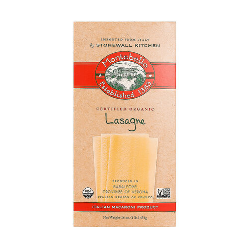 Montebello Certified Organic Lasagne 16oz Box, Italy Montebello Certified Organic Lasagne 16oz Box, Italy