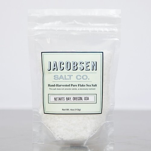 Jacobsen Salt Co. Hand-Harvested Pure Flake Sea Salt 4oz Bag, Portland, Oregon Jacobsen Salt Co. Hand-Harvested Pure Flake Sea Salt 4oz Bag, Portland, Oregon