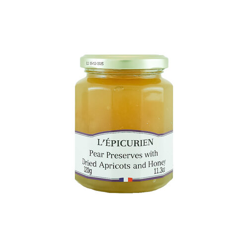 L'Epicurien Pear Preserves With Dried Apricots and Honey 11.3oz Jar, France L'Epicurien Pear Preserves With Dried Apricots and Honey 11.3oz Jar, France