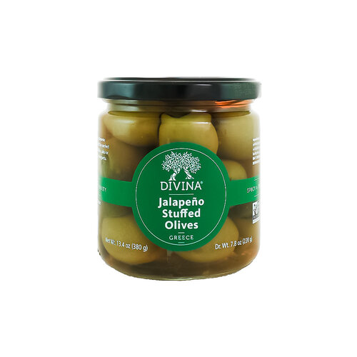 Divina Jalapeno Peppers Stuffed Olives 7.8oz, Greece Divina Jalapeno Peppers Stuffed Olives 7.8oz, Greece