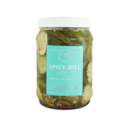Kaylin + Kaylin Pickles "Spicy Dill" Chips 32oz Jar, Los Angeles Kaylin + Kaylin Pickles "Spicy Dill" Chips 32oz Jar, Los Angeles