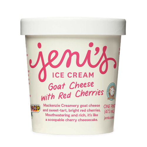 Jeni's "Goat Cheese with Red Cherries" Ice Cream Pint, Ohio Jeni's "Goat Cheese with Red Cherries" Ice Cream Pint, Ohio