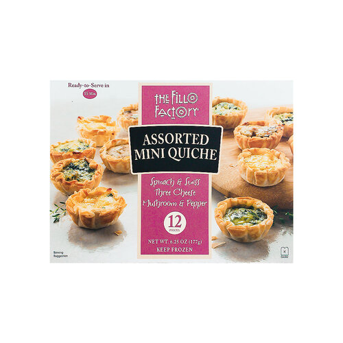 The Fillo Factory "Assorted" Mini Quiche 12 Pieces, Northvale, New Jersey The Fillo Factory "Assorted" Mini Quiche 12 Pieces, Northvale, New Jersey