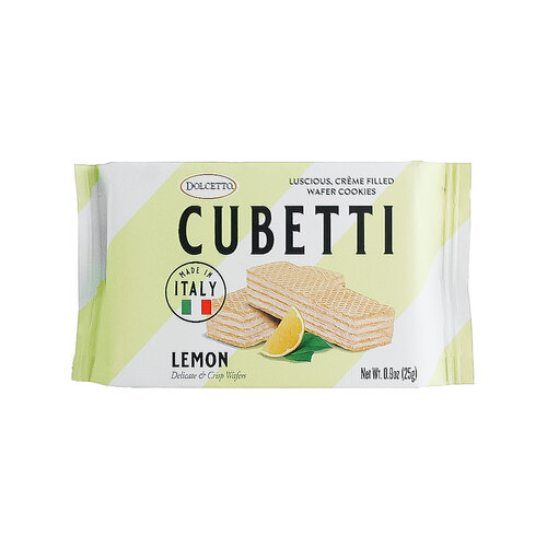 Dolcetto Cubetti Lemon Wafers Cookie .9oz, Italy Dolcetto Cubetti Lemon Wafers Cookie .9oz, Italy