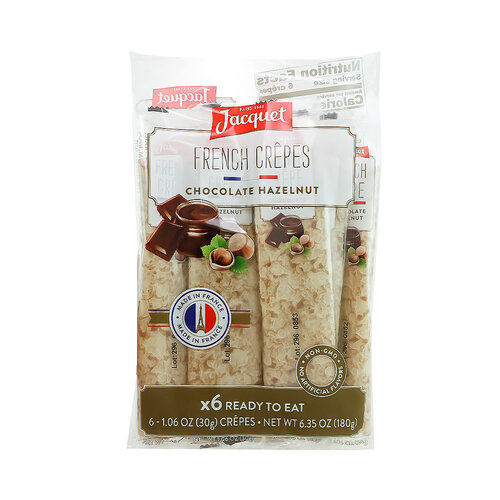 Jacquet Chocolate Hazelnut French Crepes 6 Pack/1.06oz, France Jacquet Chocolate Hazelnut French Crepes 6 Pack/1.06oz, France