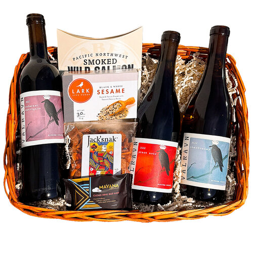 "Sonoma Adventure" Valravn 3 bottle Gift Basket "Sonoma Adventure" Valravn 3 bottle Gift Basket