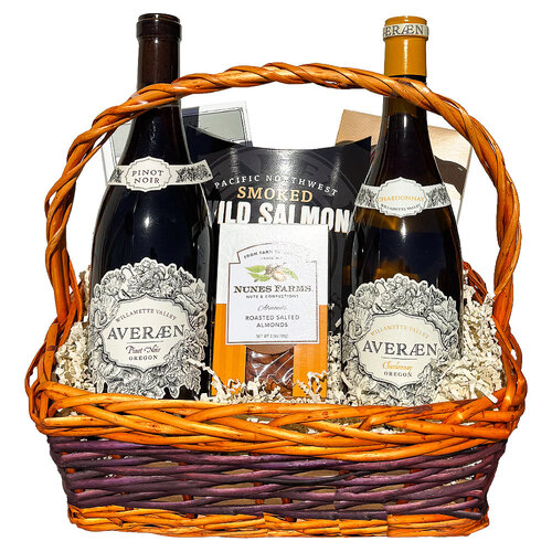 "Willamette Adventure" Averaen Pinot Noir & Chardonnay Two-Bottle Gift Basket "Willamette Adventure" Averaen Pinot Noir & Chardonnay Two-Bottle Gift Basket