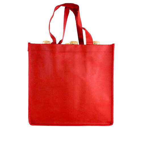 True Brands Burgundy 6 Bottle Woven Tote Bag True Brands Burgundy 6 Bottle Woven Tote Bag