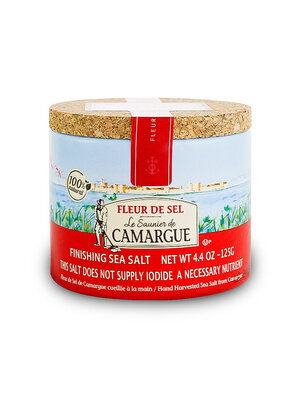 Le Saunier de Camargue Fleur de Sel Finishing Sea Salt 4.4oz Container, France