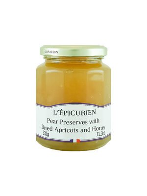 L'Epicurien Pear Preserves With Dried Apricots and Honey 11.3oz Jar, France