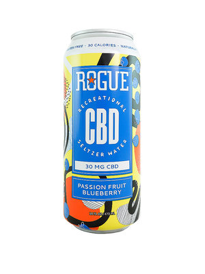 Rogue Recreational Beverages "Passion Fruit Blueberry" CBD Seltzer Water 16oz Can - Newport, OR