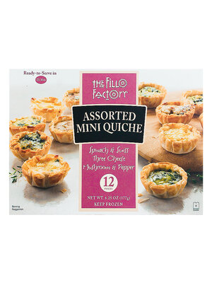 The Fillo Factory "Assorted" Mini Quiche 12 Pieces, Northvale, New Jersey