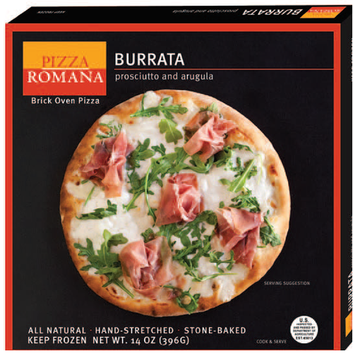 Pizza Romana Burrata with Proscuitto and Arugula Brick Oven Pizza, Marche, Italy Pizza Romana Burrata with Proscuitto and Arugula Brick Oven Pizza, Marche, Italy