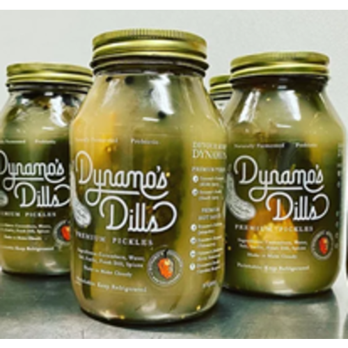 Dynamo's Dills "Dynamite" Spicy Dill Pickles 32oz Jar Dynamo's Dills "Dynamite" Spicy Dill Pickles 32oz Jar